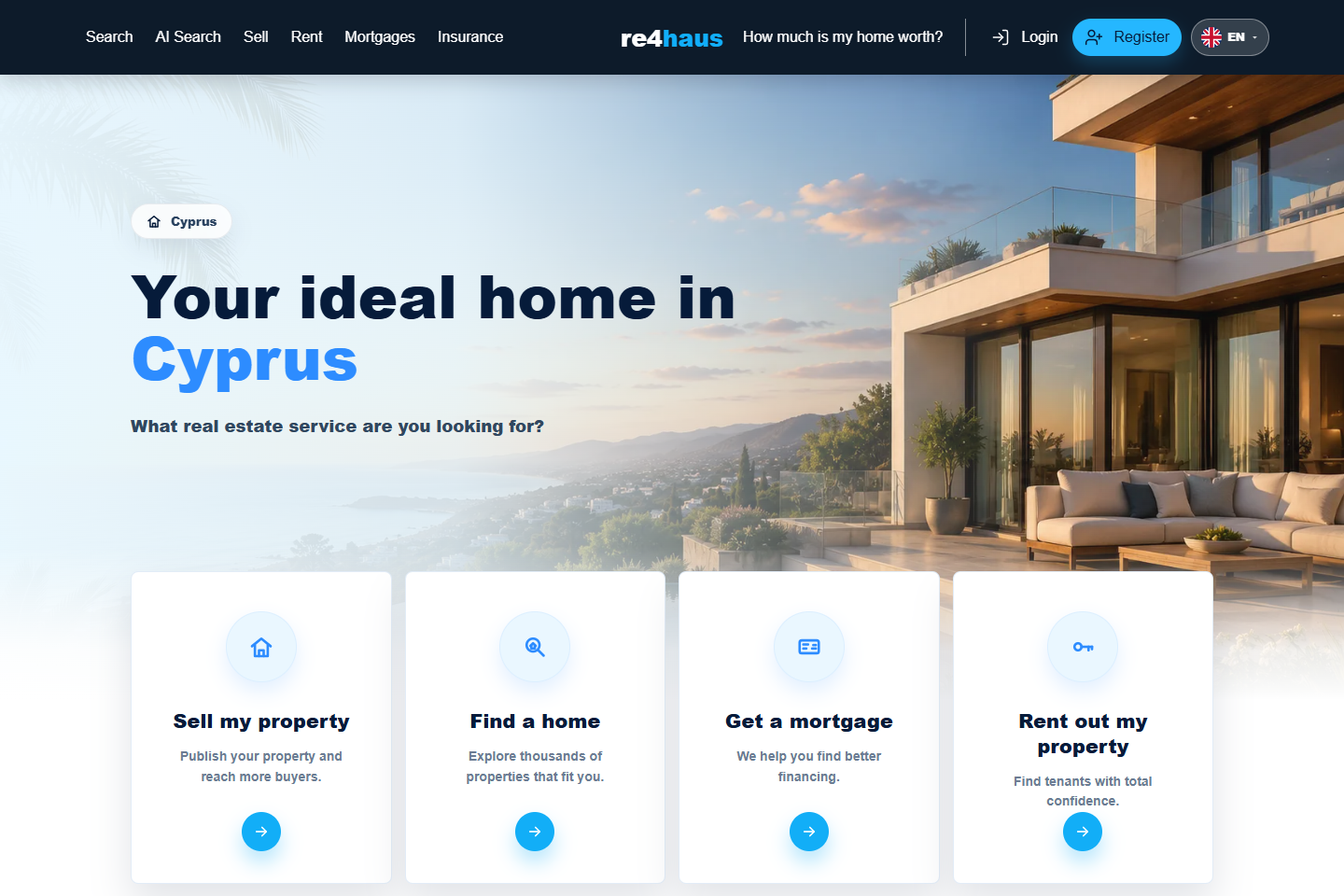Experiencia pública RE4HAUS para captar demanda inmobiliaria.